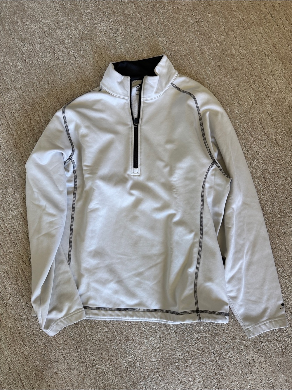 Slazenger White Long-Sleeve Quarter-Zip Pullover with Gray Trim